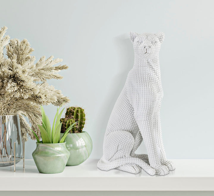 Weißer Leopard Statue (Moderne Dekoration)