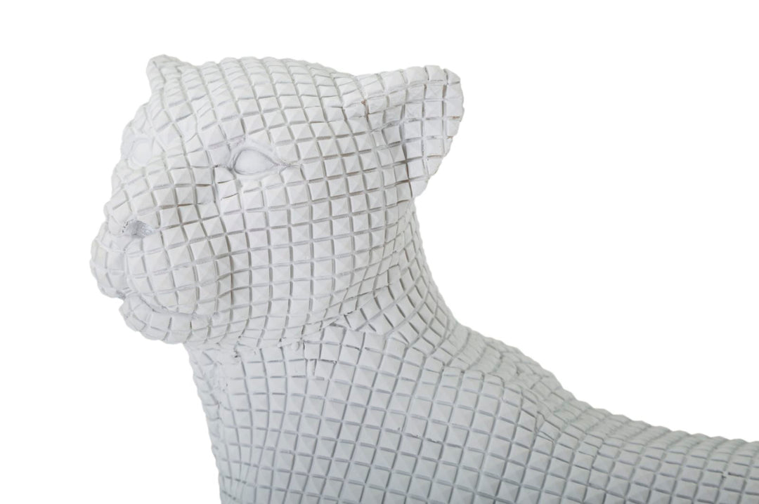 Weißer Leopard liegend (Moderne Dekoration)