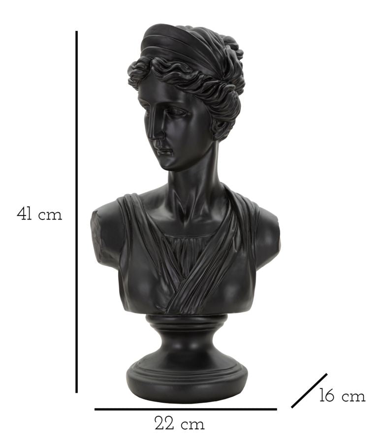 Schwarze Diana-Büste (Harz-Skulptur)