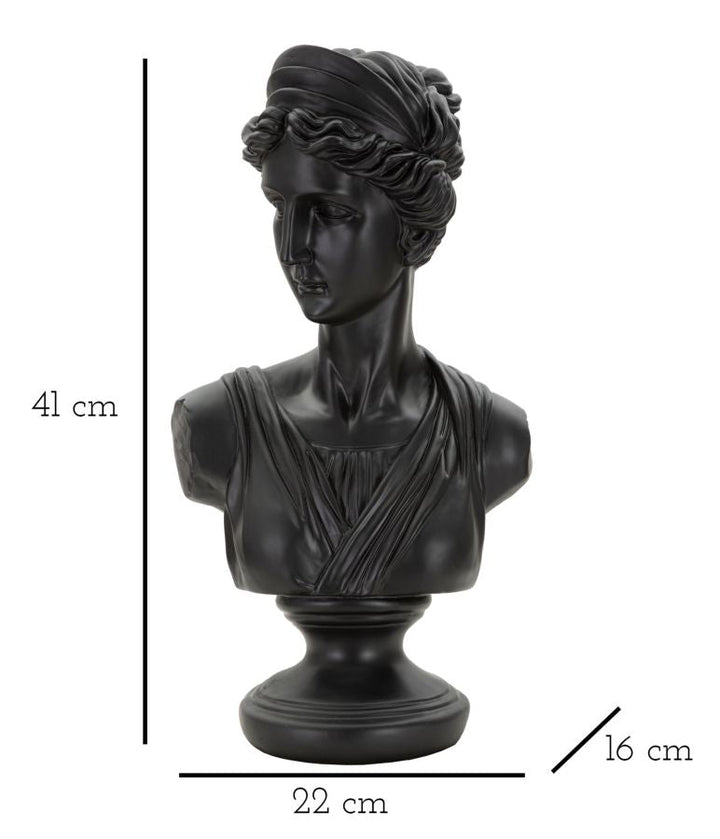 Schwarze Diana-Büste (Harz-Skulptur)