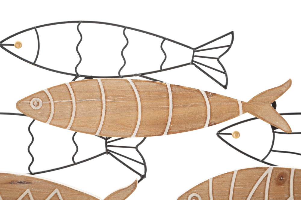 Metall und Holz Fisch Fisch Wanddekoration