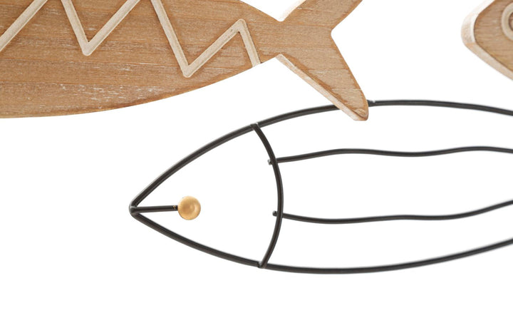 Metall und Holz Fisch Fisch Wanddekoration