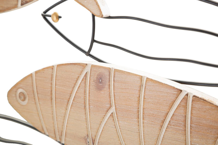 Metall und Holz Fisch Fisch Wanddekoration