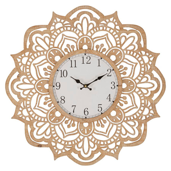 Mandala-Wanduhr aus Holz