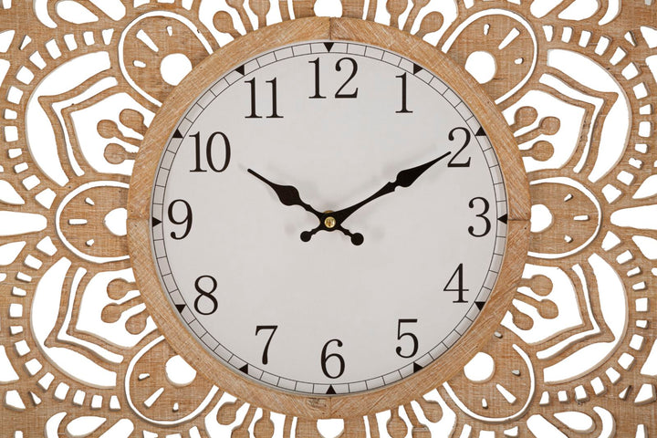 Mandala-Wanduhr aus Holz
