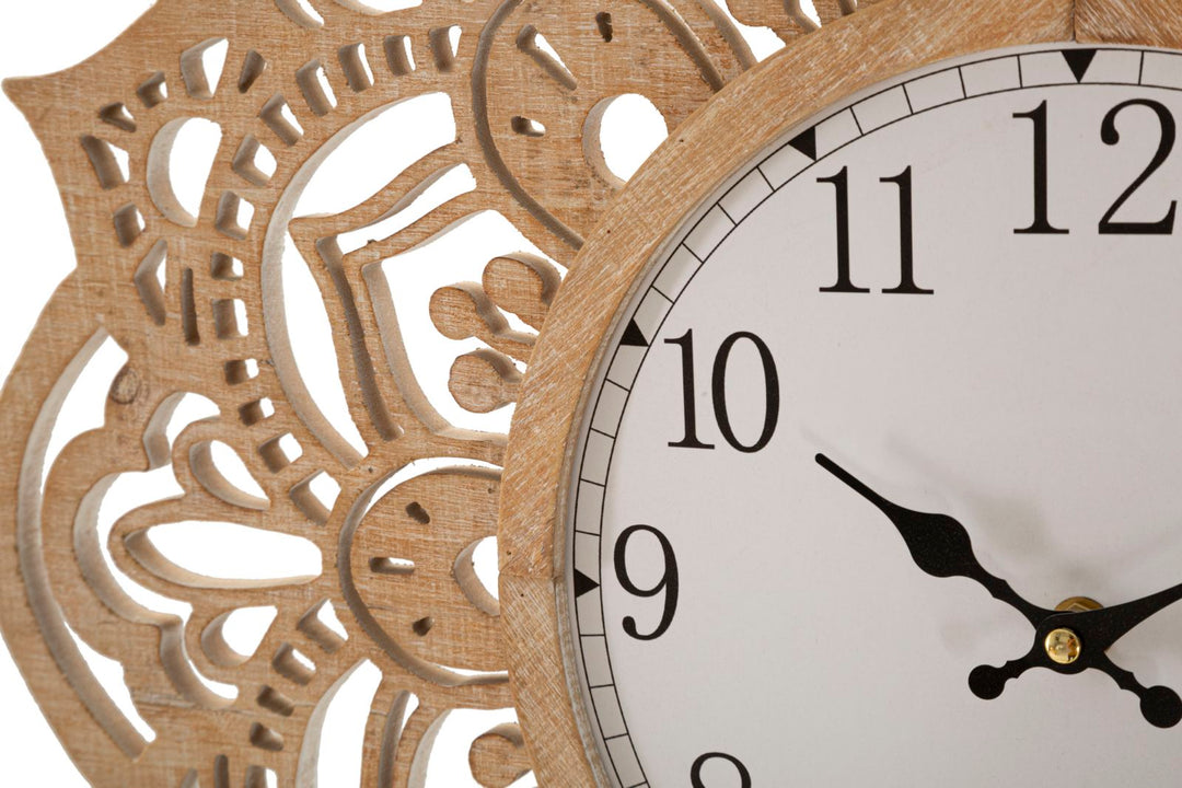 Mandala-Wanduhr aus Holz