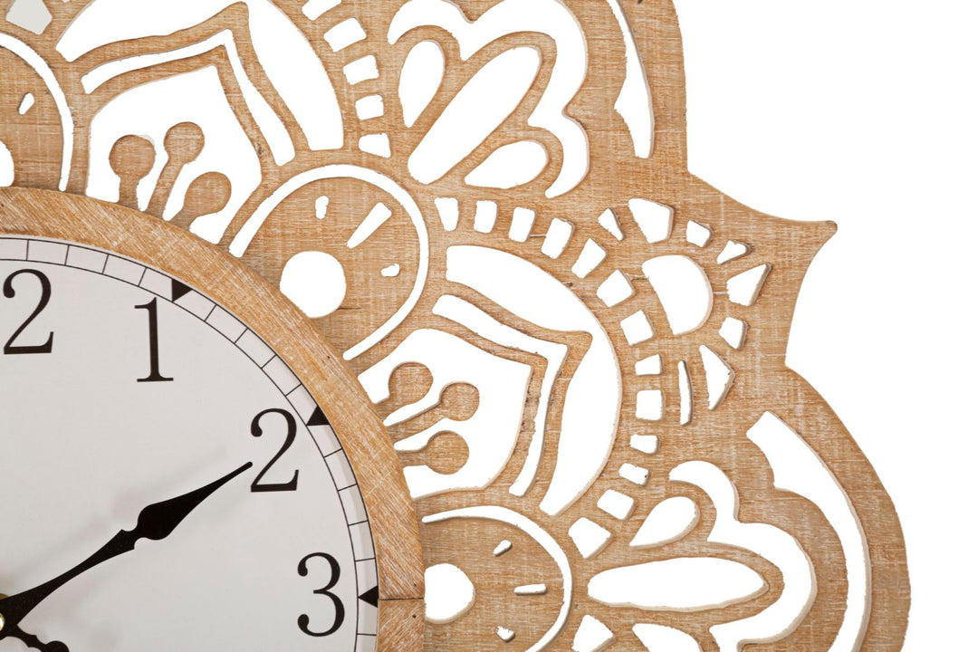 Mandala-Wanduhr aus Holz