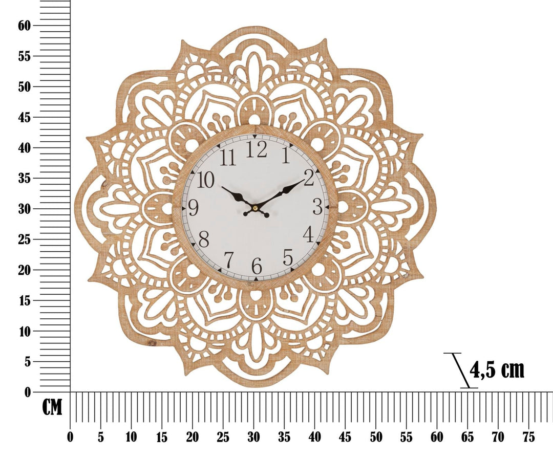 Mandala-Wanduhr aus Holz
