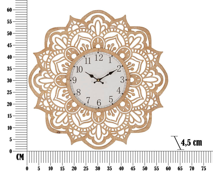 Mandala-Wanduhr aus Holz