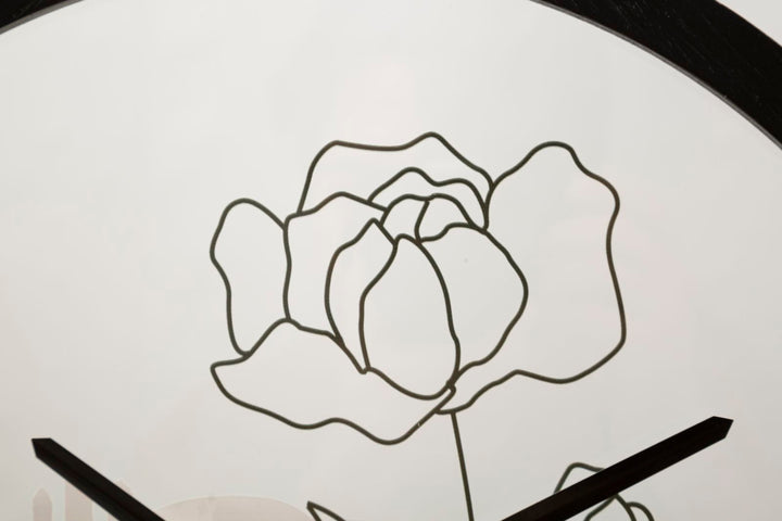 Metall und Glas Bohemian Floral Wanduhr