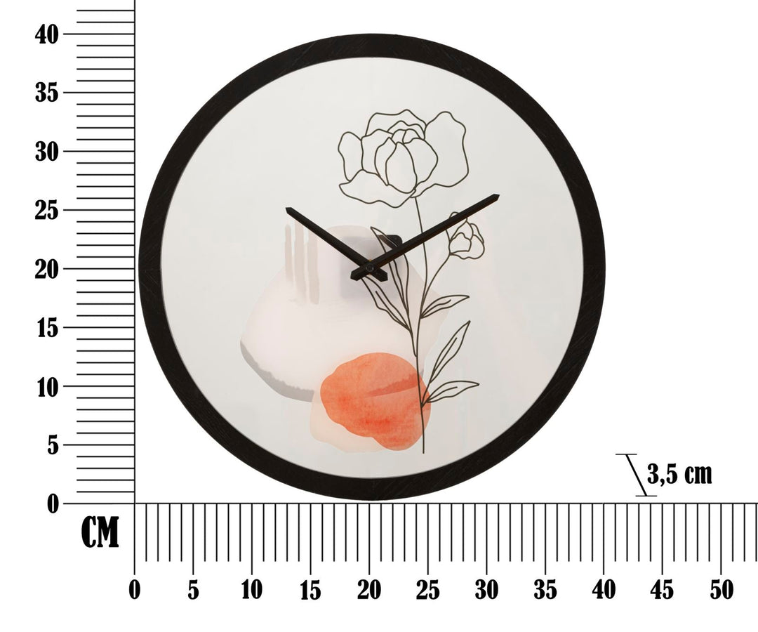 Metall und Glas Bohemian Floral Wanduhr