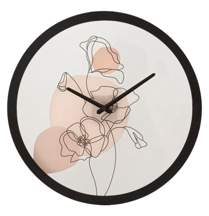 Metall und Glas Bohemian Floral Wanduhr
