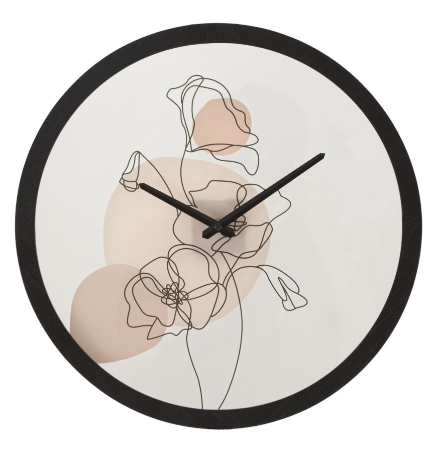 Metall und Glas Bohemian Floral Wanduhr