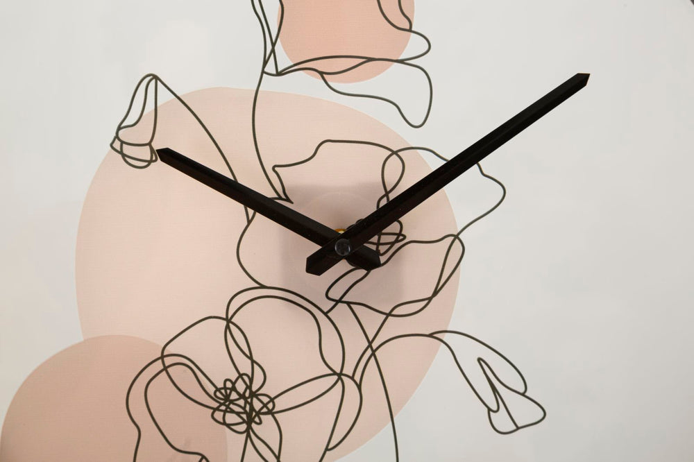 Metall und Glas Bohemian Floral Wanduhr