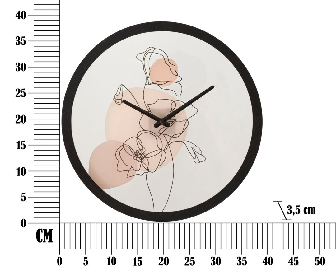 Metall und Glas Bohemian Floral Wanduhr