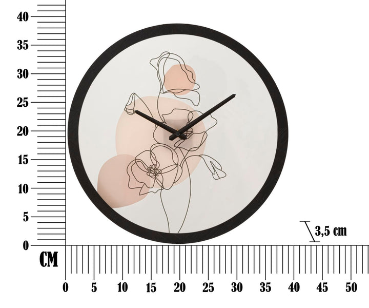 Metall und Glas Bohemian Floral Wanduhr