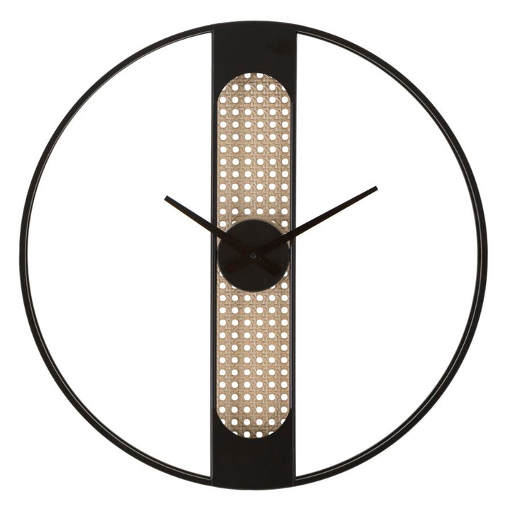 Moderne Wanduhr aus Metall und Holz
