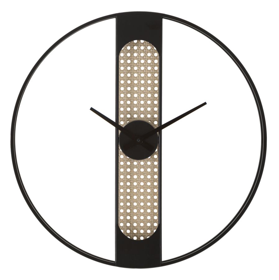 Moderne Wanduhr aus Metall und Holz