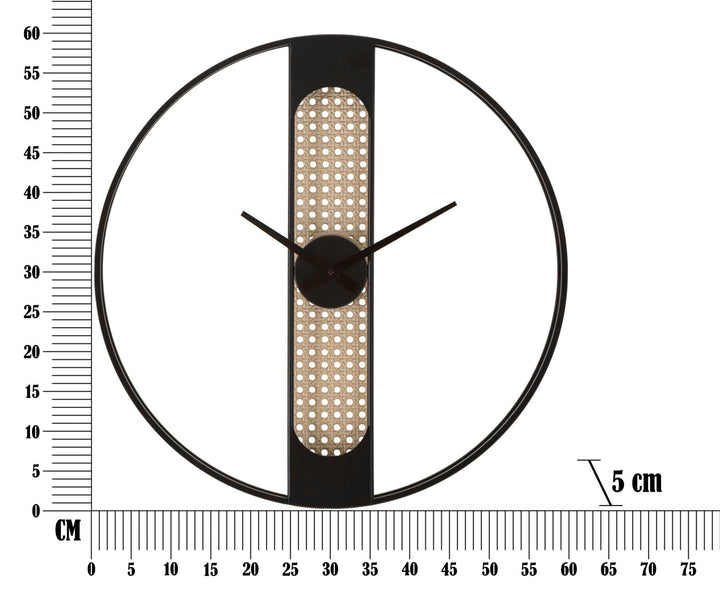 Moderne Wanduhr aus Metall und Holz