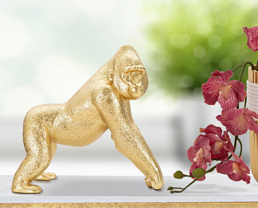 Goldene Gorillastatue (Moderne Dekoration)