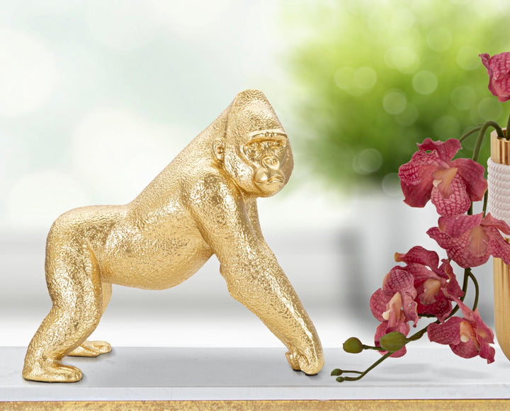 Goldene Gorillastatue (Moderne Dekoration)