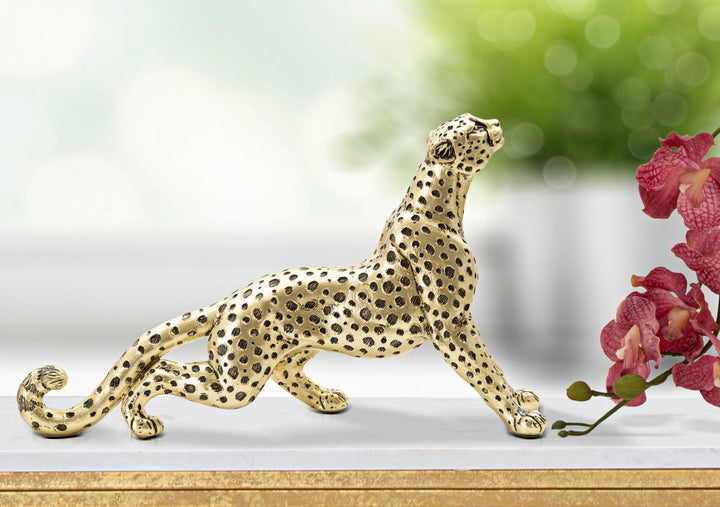 Goldene Leopardenstatue (Moderne Dekoration)