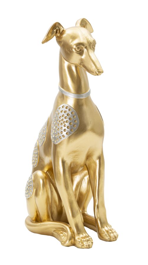 Goldene sitzende Hundestatue (Moderne Dekoration)