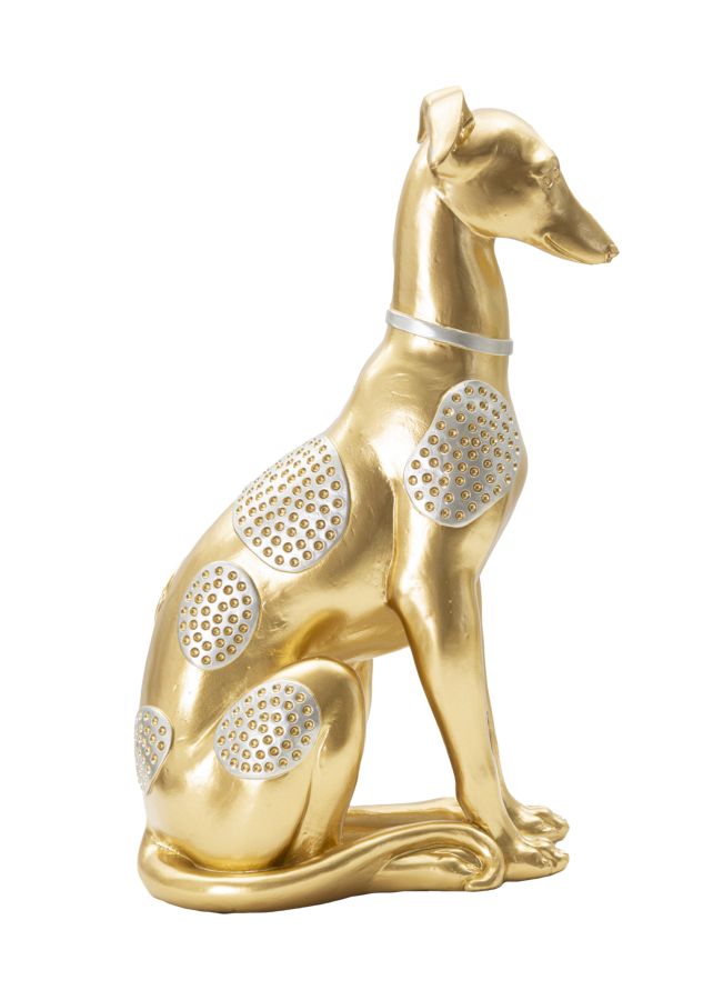 Goldene sitzende Hundestatue (Moderne Dekoration)