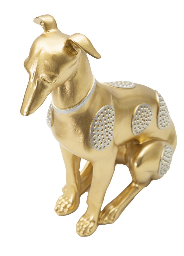 Goldene sitzende Hundestatue (Moderne Dekoration)