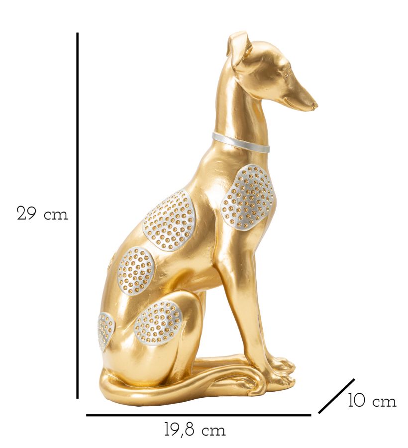 Goldene sitzende Hundestatue (Moderne Dekoration)