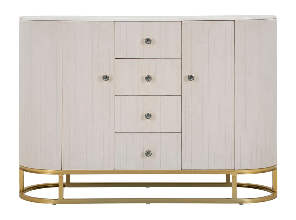 Creme Holz Schrank Goldbasis Montpellier Aufbewahrung (Marmorplatte)