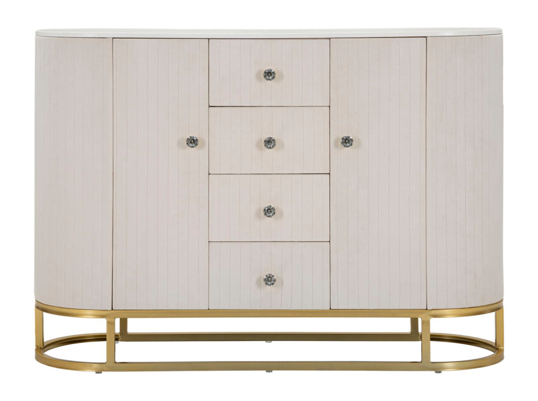 Creme Holz Schrank Goldbasis Montpellier Aufbewahrung (Marmorplatte)