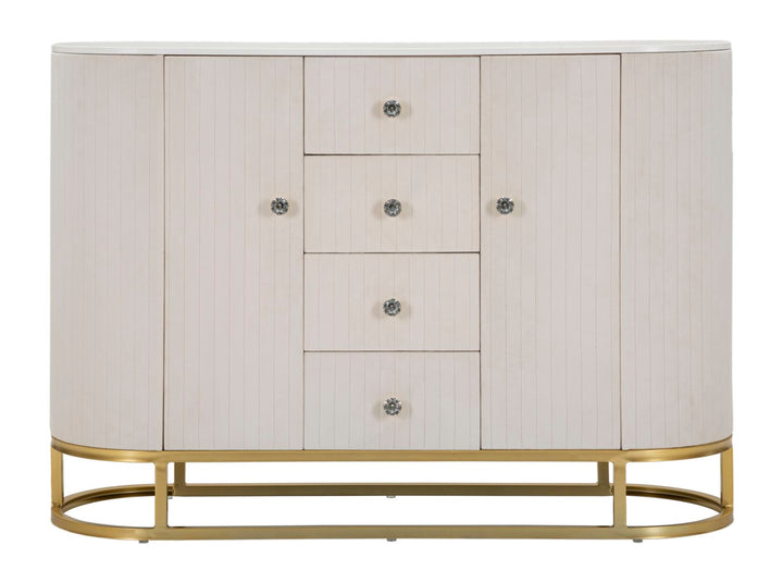 Creme Holz Schrank Goldbasis Montpellier Aufbewahrung (Marmorplatte)
