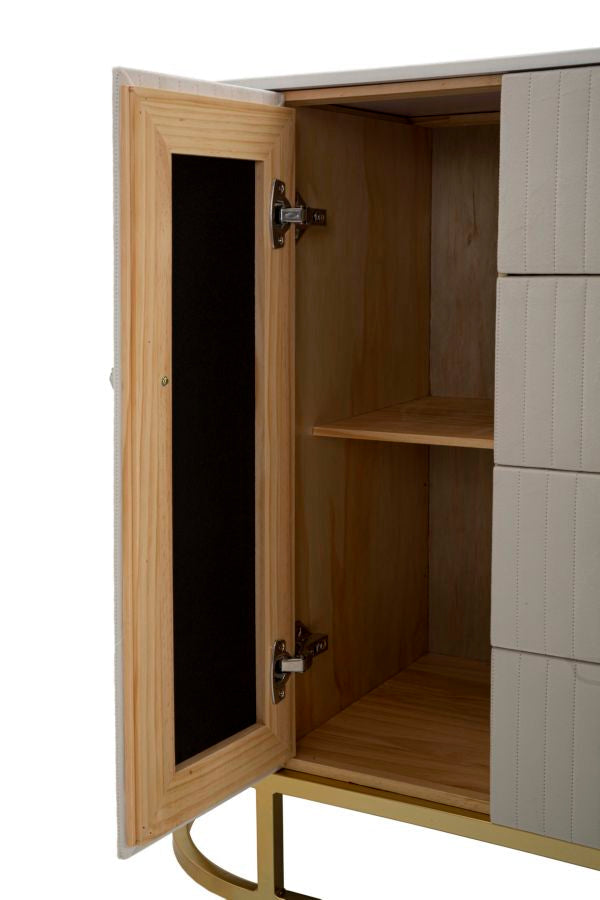 Creme Holz Schrank Goldbasis Montpellier Aufbewahrung (Marmorplatte)