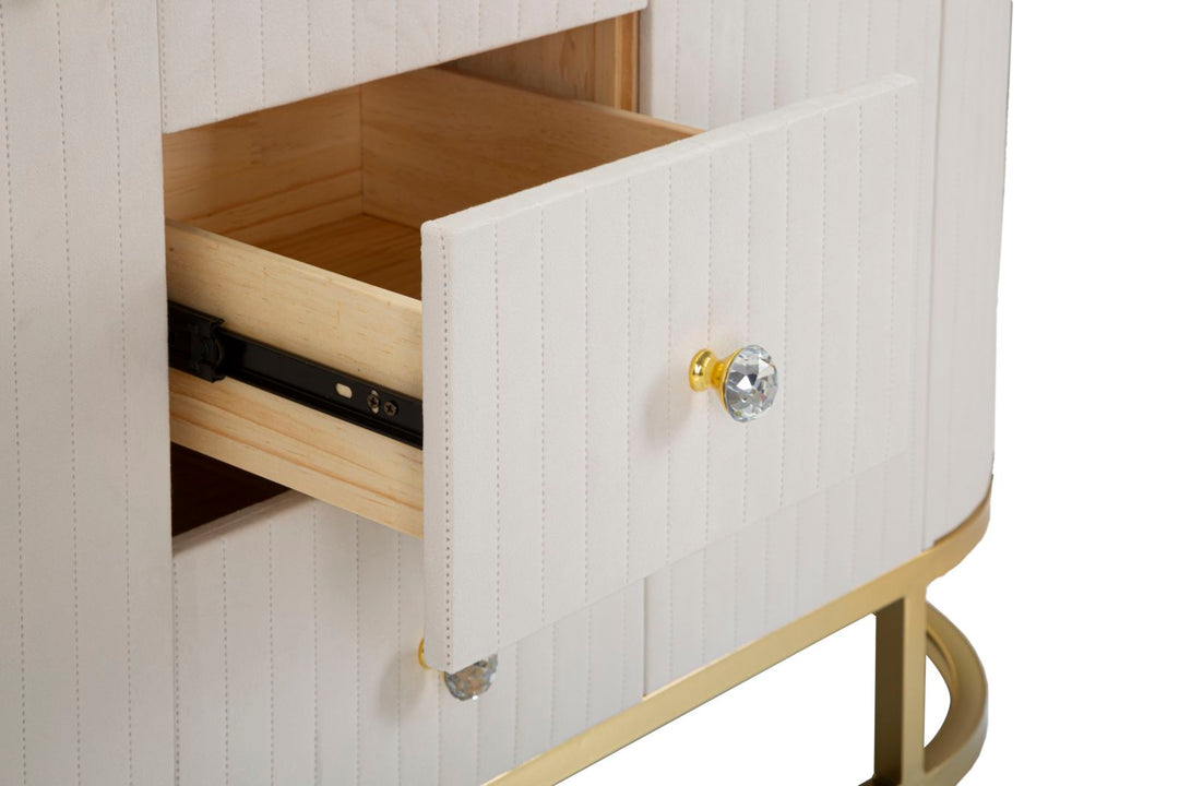 Creme Holz Schrank Goldbasis Montpellier Aufbewahrung (Marmorplatte)