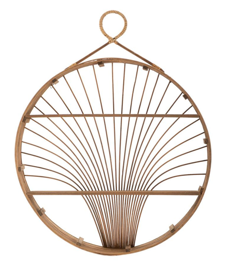 Rundes Rattan Wandregal Fuji Modern Boho