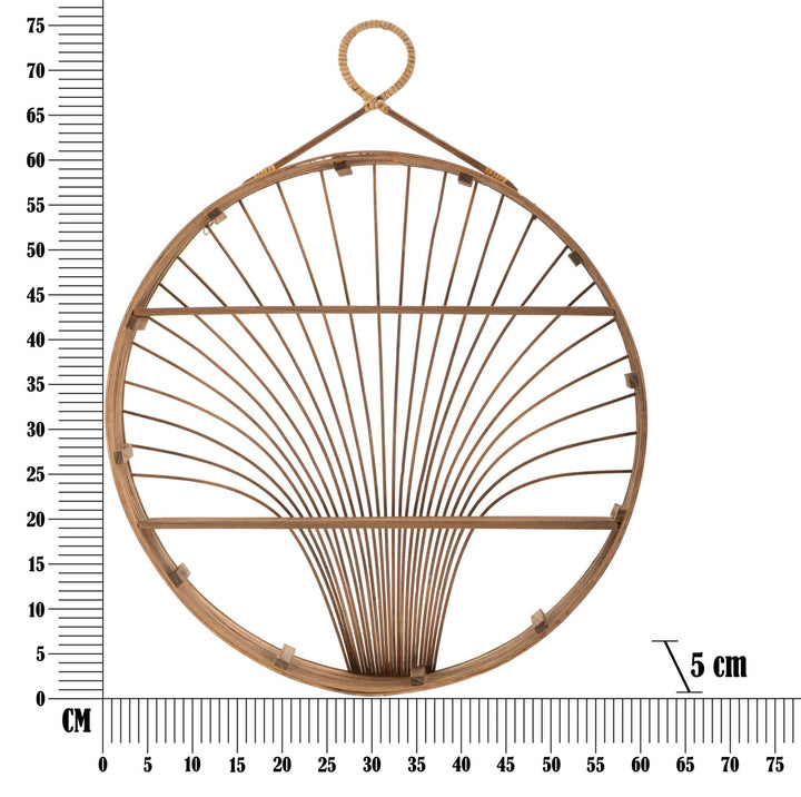 Rundes Rattan Wandregal Fuji Modern Boho