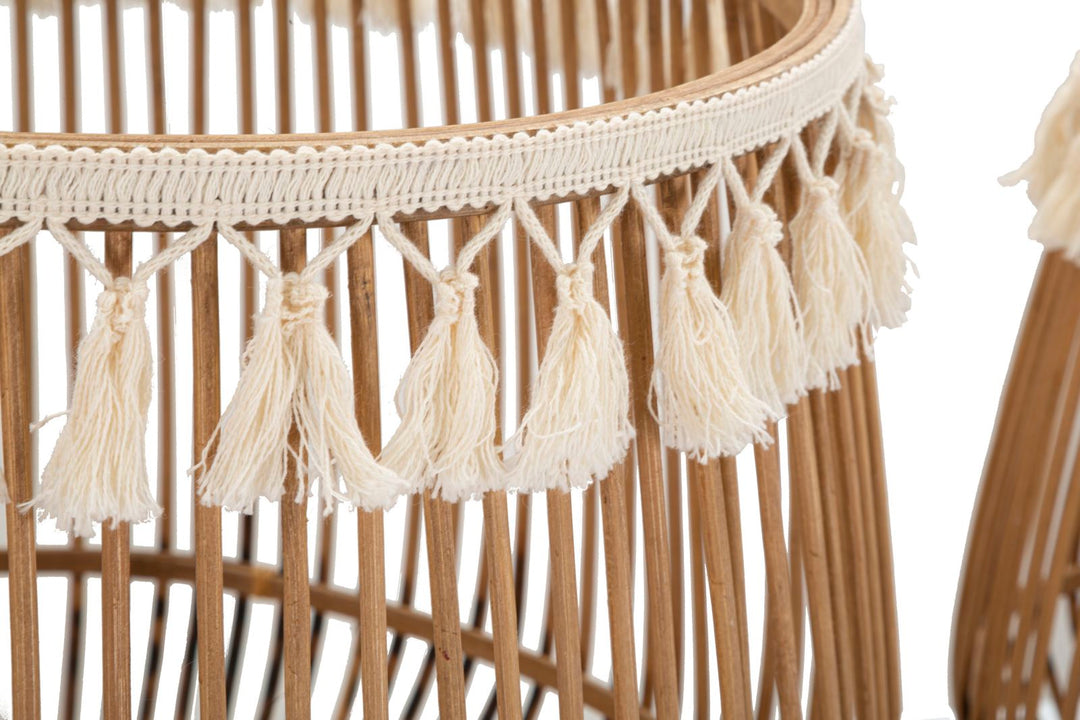 2er Set Rattan Aufbewahrungskorbe Fuji Dekor
