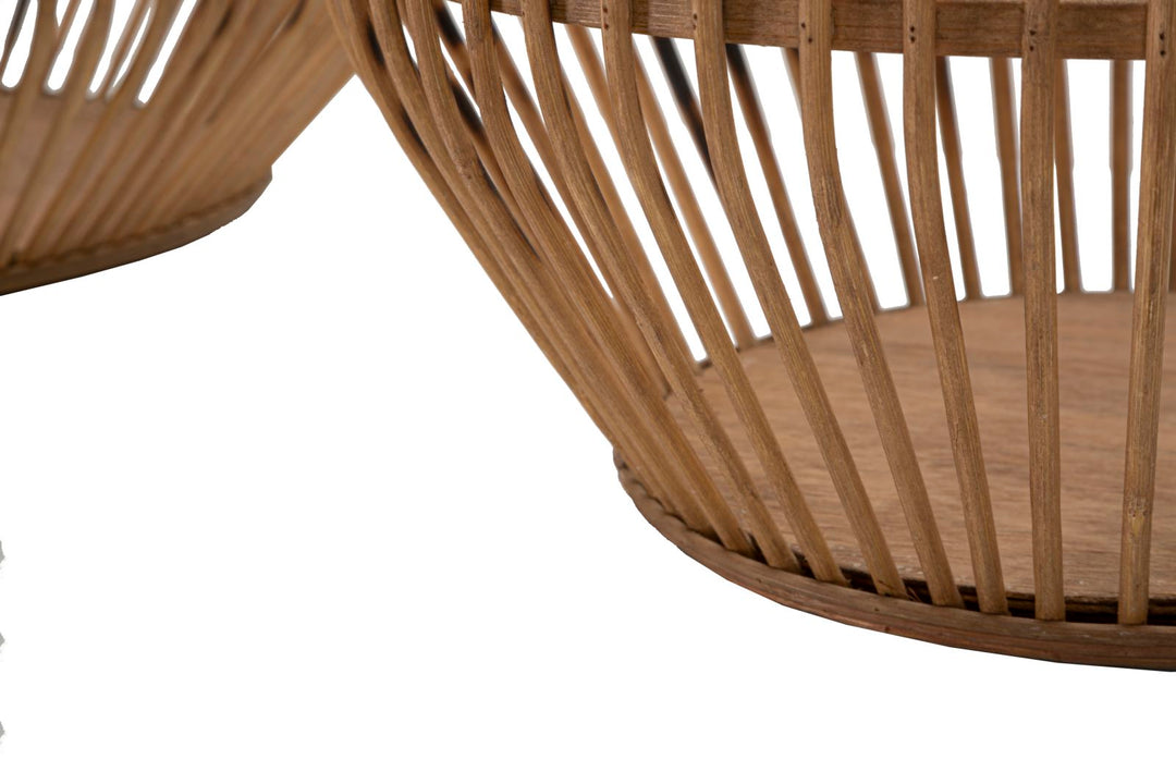 2er Set Rattan Aufbewahrungskorbe Fuji Dekor