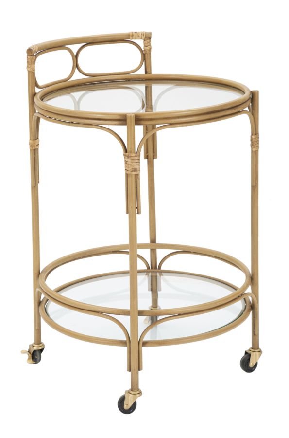 Rattan Servierwagen Doppelablage Panama