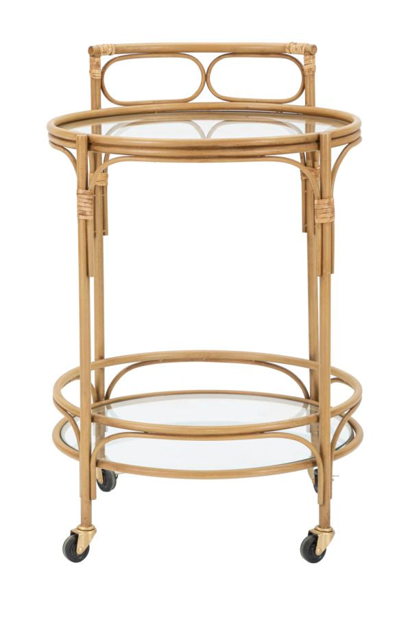 Rattan Servierwagen Doppelablage Panama