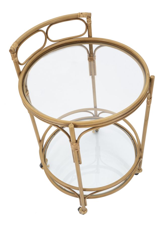 Rattan Servierwagen Doppelablage Panama