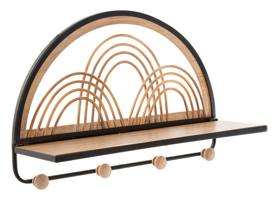 Wandregal Mit Haken Oporto Holz Dekor Ablage