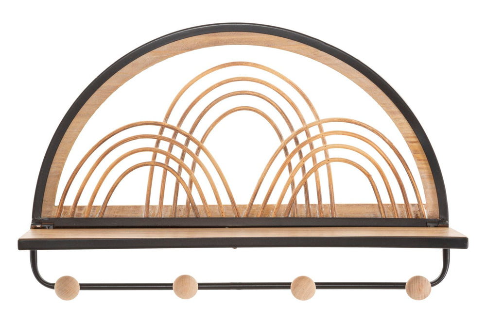 Wandregal Mit Haken Oporto Holz Dekor Ablage