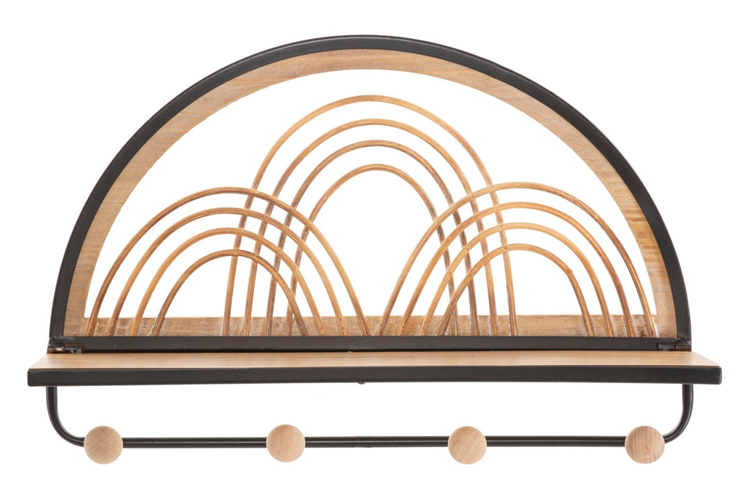 Wandregal Mit Haken Oporto Holz Dekor Ablage