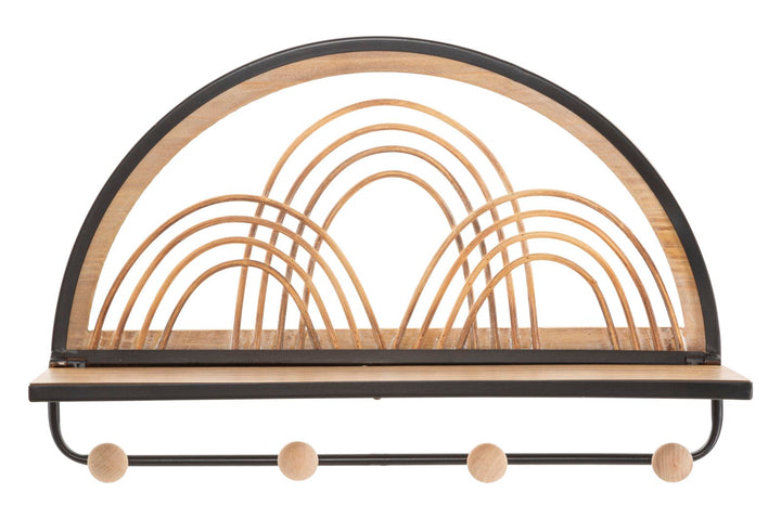 Wandregal Mit Haken Oporto Holz Dekor Ablage