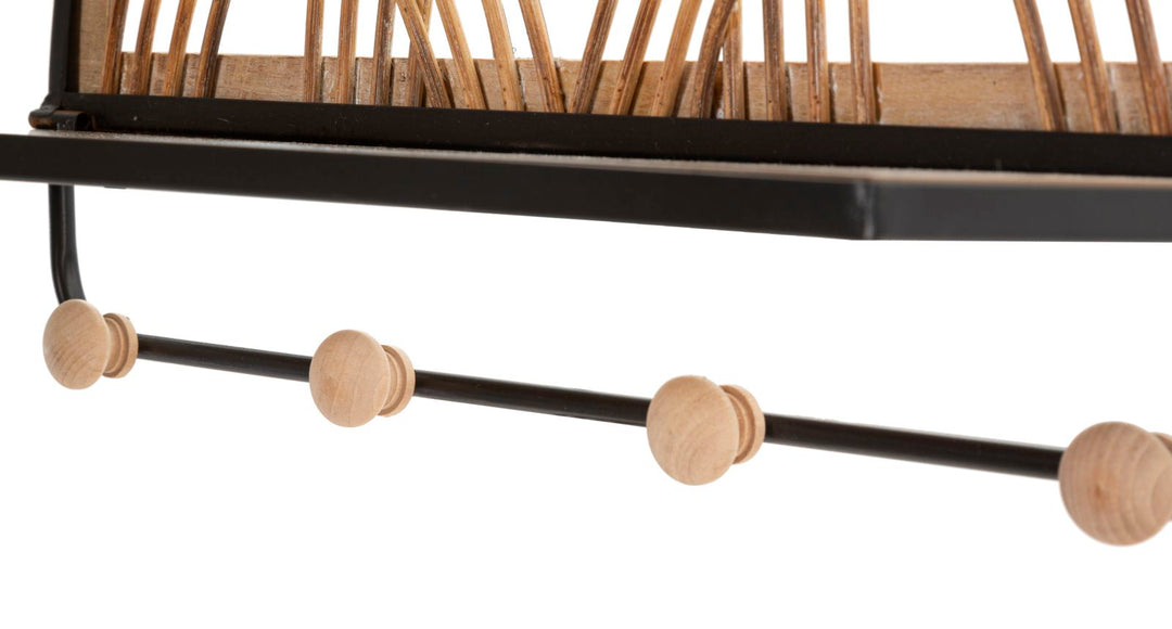Wandregal Mit Haken Oporto Holz Dekor Ablage