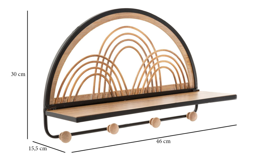 Wandregal Mit Haken Oporto Holz Dekor Ablage