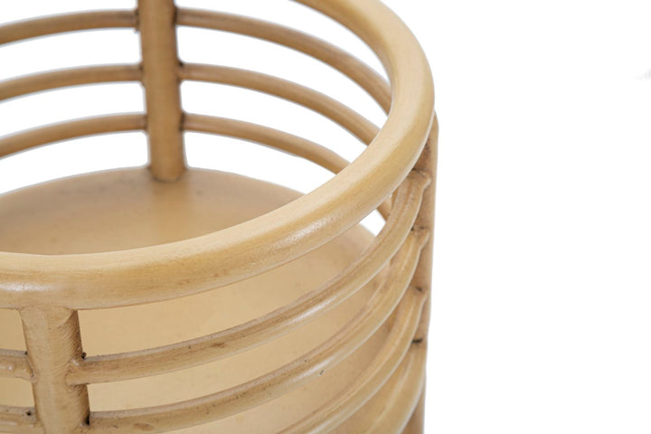 Runder Rattan Vasenhalter Mit Stand Panama Akzent