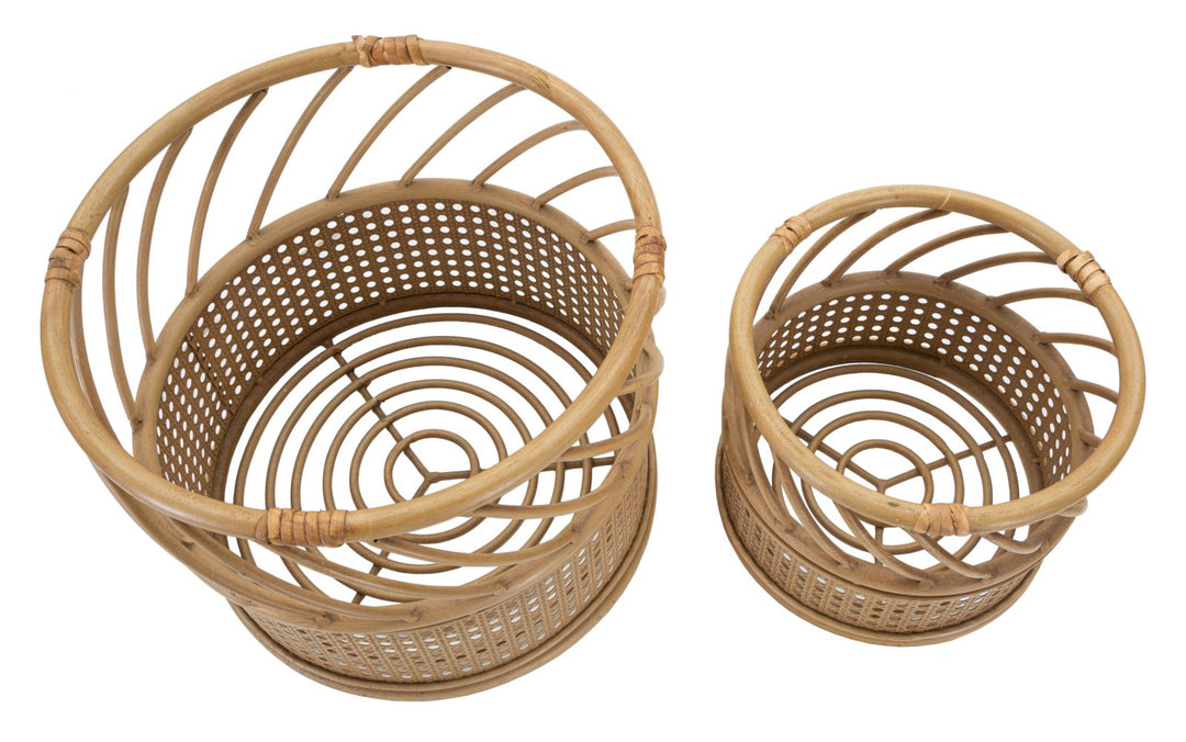 2er Set Rattan Vasenhalter Panama Deko